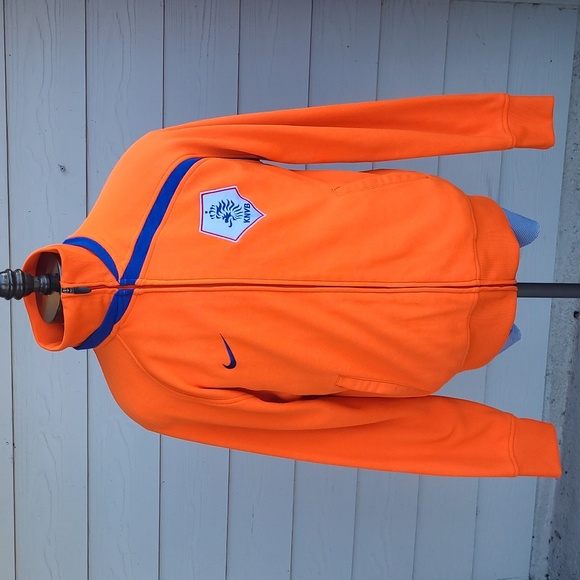 NIKE NETHERLANDS Football Soccer KNVB‎ Orange Large Mens Full Zip